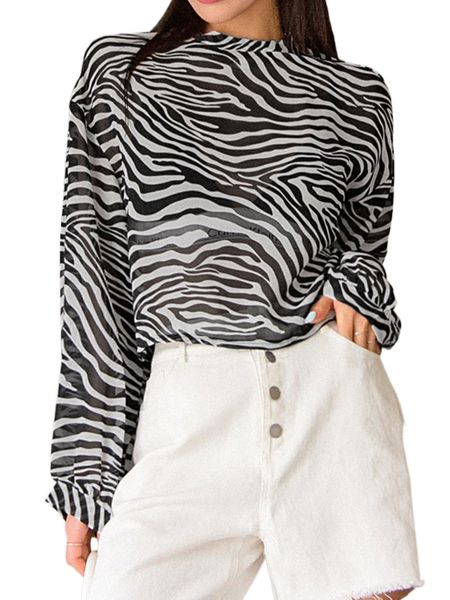 dazy zebra striped drop shoulder y812#, White 
dazy zebra striped drop shoulder y812#, White