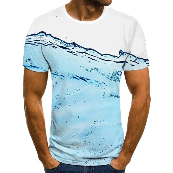 men's tee t shirt 3d print graphic prints running water plus size round neck casual daily print short sleeve basic fashion designer bi, White;black