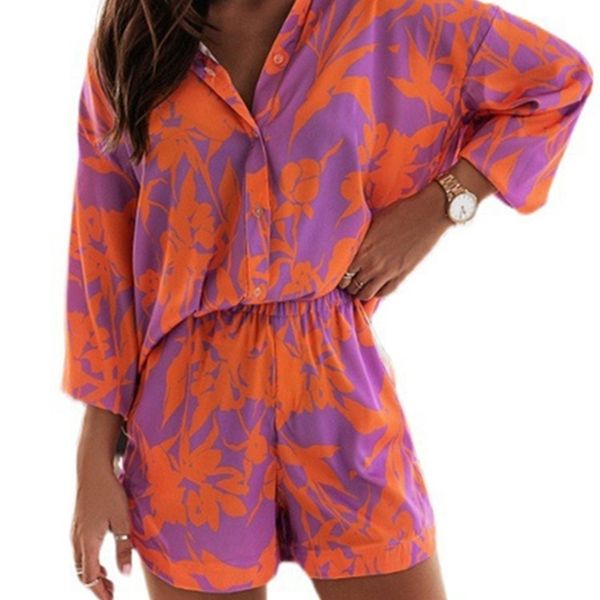 print shorts vintage long sleeve shirt and short pants suit two piece set female outfit summer lady sets 220707, White
print shorts vintage long sleeve shirt and short pants suit two piece set female outfit summer lady sets 220707, White