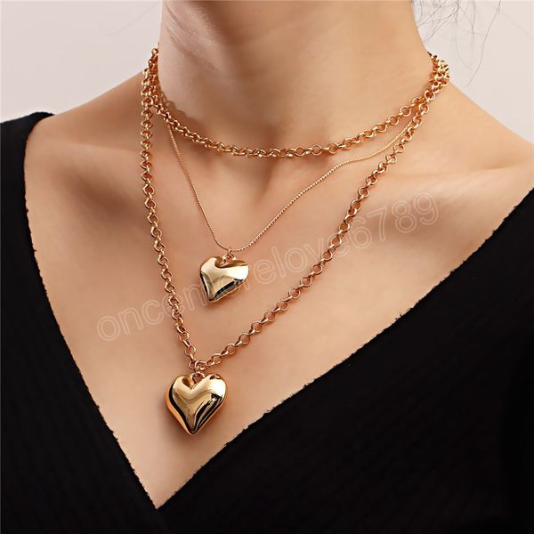 multilayer love heart pendant necklace for women fashion jewelry valentines day gift, Silver
multilayer love heart pendant necklace for women fashion jewelry valentines day gift, Silver