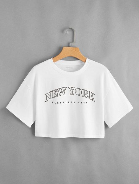 letter graphic drop shoulder crop tee g1rh#, White
letter graphic drop shoulder crop tee g1rh#, White