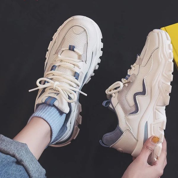 chunky sports running vulcanized shoes for women fashion casual platform white sneakers harajuku tenis breathable mesh dad shoes 0613, Black
chunky sports running vulcanized shoes for women fashion casual platform white sneakers harajuku tenis breathable mesh dad shoes 0613, Black