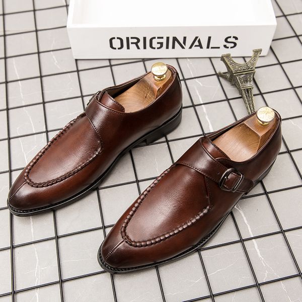 Men Classic Monk Shoes Solid Color PU Stitching Pointed Toe Low Heel Single Buckle Fashion Business Casual Party Dress Shoes, Clear
Men Classic Monk Shoes Solid Color PU Stitching Pointed Toe Low Heel Single Buckle Fashion Business Casual Party Dress Shoes, Clear