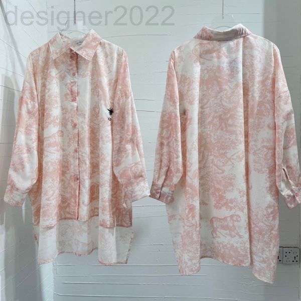 women's blouses & shirts designer correct di single breasted pink lapel long sleeve temperament cardigan print njv4, White 
women's blouses & shirts designer correct di single breasted pink lapel long sleeve temperament cardigan print njv4, White
