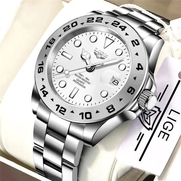 2021 new lige watches for men sport quartz wristwatches luxury stainless steel clock with luminous men watch relogio masculino, Silver
2021 new lige watches for men sport quartz wristwatches luxury stainless steel clock with luminous men watch relogio masculino, Silver