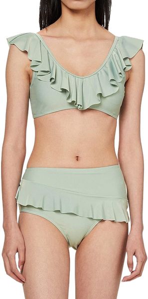 women's ruffles two piece swimsuits v neck mid-rised bikini sets flounce bottom bathing suit s-1x m8nh#, White;black
women's ruffles two piece swimsuits v neck mid-rised bikini sets flounce bottom bathing suit s-1x m8nh#, White;black