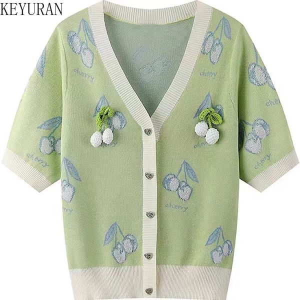 2022 summer pendant cherry jacquard pullover sweater women knitted cardigan green loose v-neck short-sleeved knitwear emale, White;black
2022 summer pendant cherry jacquard pullover sweater women knitted cardigan green loose v-neck short-sleeved knitwear emale, White;black