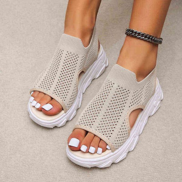 ladies casual thick sole knit sandals wedge heel summer hollow breathable open toe sports beach sandals 2022 new women's shoes y220426, Black
ladies casual thick sole knit sandals wedge heel summer hollow breathable open toe sports beach sandals 2022 new women's shoes y220426, Black
