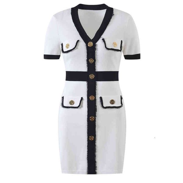 two piece dress summer v-neck contrast color waist tight knit dress temperament hip wrap skirt c8ow, White
two piece dress summer v-neck contrast color waist tight knit dress temperament hip wrap skirt c8ow, White