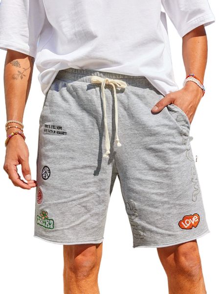 x we-r1 men letter & floral embroidery drawstring waist shorts i8so#, White;black
x we-r1 men letter & floral embroidery drawstring waist shorts i8so#, White;black