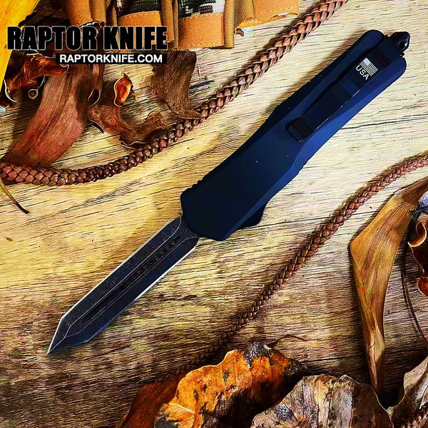 black double edge otf knife stainless steel blade metal alloy handle pocket clip length 9.5inch
black double edge otf knife stainless steel blade metal alloy handle pocket clip length 9.5inch