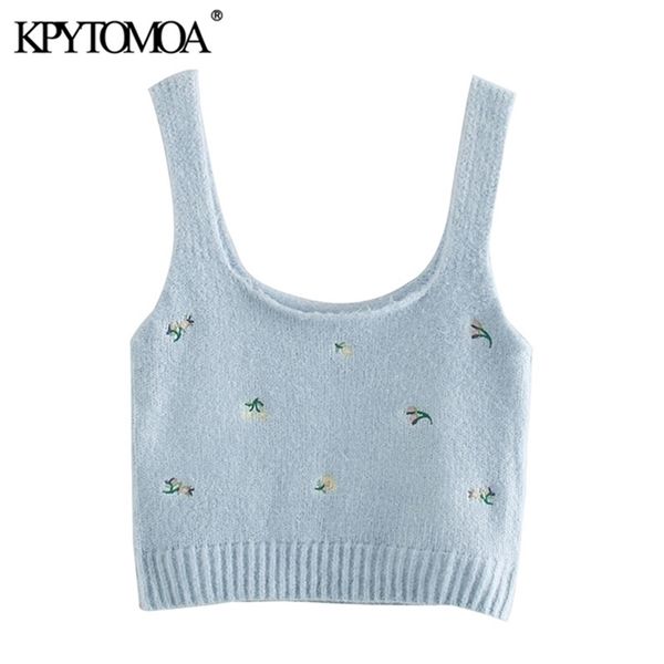 kpytomoa women fashion floral embroidered cropped knitted blouses vintage sleeveless straps female shirts blusas chic lj200812, White
kpytomoa women fashion floral embroidered cropped knitted blouses vintage sleeveless straps female shirts blusas chic lj200812, White