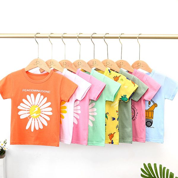 children summer t shirts for boys girls cartoon daisy flowers dinosaur fashion 100 cotton breathable kids tee short sleeve 220620, Blue
children summer t shirts for boys girls cartoon daisy flowers dinosaur fashion 100 cotton breathable kids tee short sleeve 220620, Blue