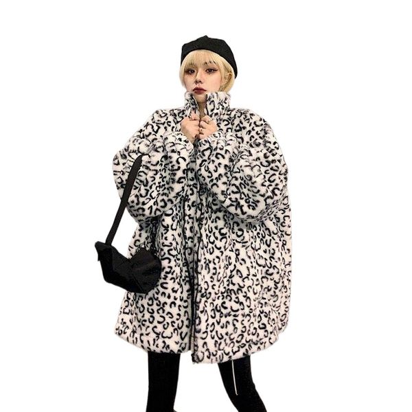 women's down & parkas winter faux fur leopard print coat jacket harajuku fashion loose warm 2021 hip-hop streetwear thicken outwear ove, Black
women's down & parkas winter faux fur leopard print coat jacket harajuku fashion loose warm 2021 hip-hop streetwear thicken outwear ove, Black