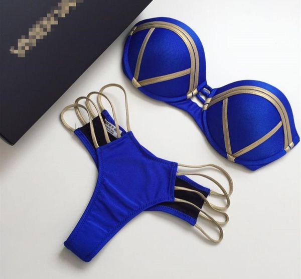 bikini women swimwear gold stamping set padded women swimsuit push up bandeau aa, White;black
bikini women swimwear gold stamping set padded women swimsuit push up bandeau aa, White;black