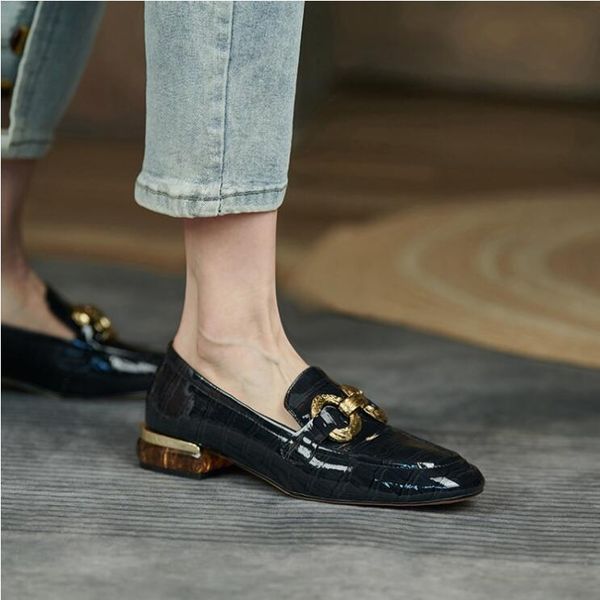fashion gold buckle loafers shoe shinny leather womens driving boats flat heel lady wedding dress shoes, Black
fashion gold buckle loafers shoe shinny leather womens driving boats flat heel lady wedding dress shoes, Black