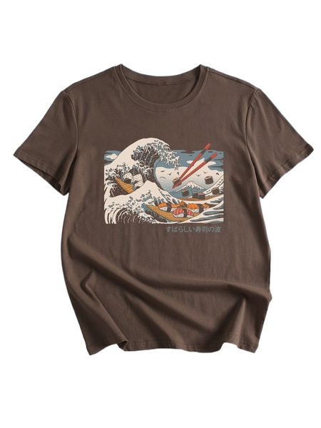 romwe x vincenttrinidadart cartoon graphic tee 24sc#, White