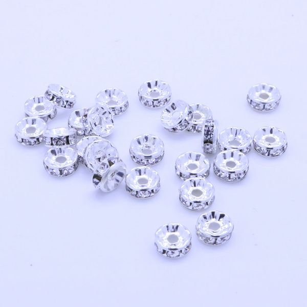 white k color flat diamond bracelet necklace spacer beads diy connectors jewelry accessories wheel drill, Silver
white k color flat diamond bracelet necklace spacer beads diy connectors jewelry accessories wheel drill, Silver
