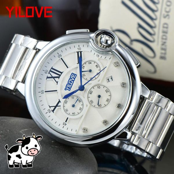 43mm stainless steel quartz movement watch men's sports trend blue hand chronograph clock calendar function digital satch wristwatch, Slivery;brown
43mm stainless steel quartz movement watch men's sports trend blue hand chronograph clock calendar function digital satch wristwatch, Slivery;brown