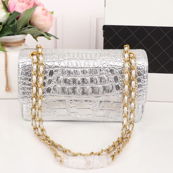 flip shoulder bag gorgeous silver shiny leather classic quilted gold hardware buckle braided chain messenger bag luxury designer ladies nobl
flip shoulder bag gorgeous silver shiny leather classic quilted gold hardware buckle braided chain messenger bag luxury designer ladies nobl