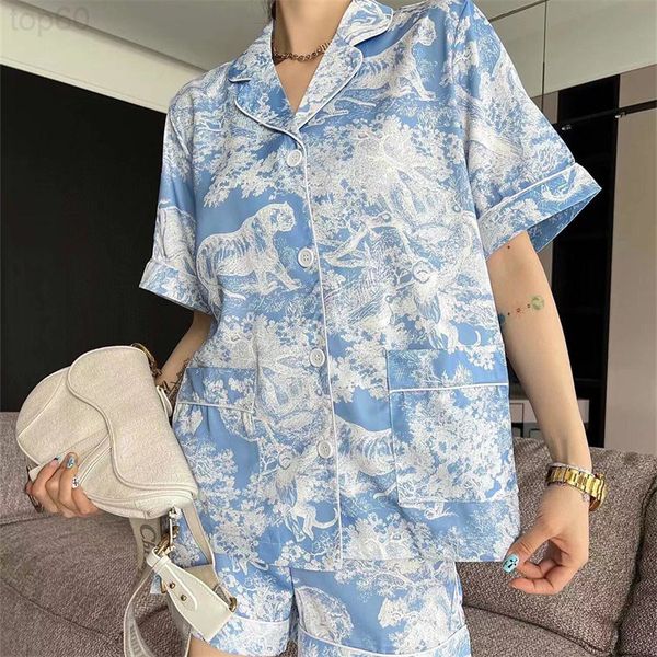 two piece dress designer new home clothes high sense silk satin tiger printed short sleeved pajamas women's spring and autumn set y8je, White
two piece dress designer new home clothes high sense silk satin tiger printed short sleeved pajamas women's spring and autumn set y8je, White