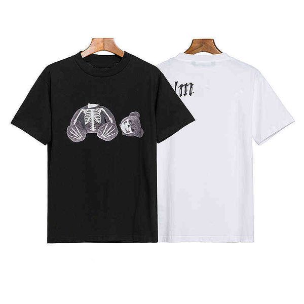 chao brand severed white bone back letter print simple short sleeve t-shirt, White;black
chao brand severed white bone back letter print simple short sleeve t-shirt, White;black