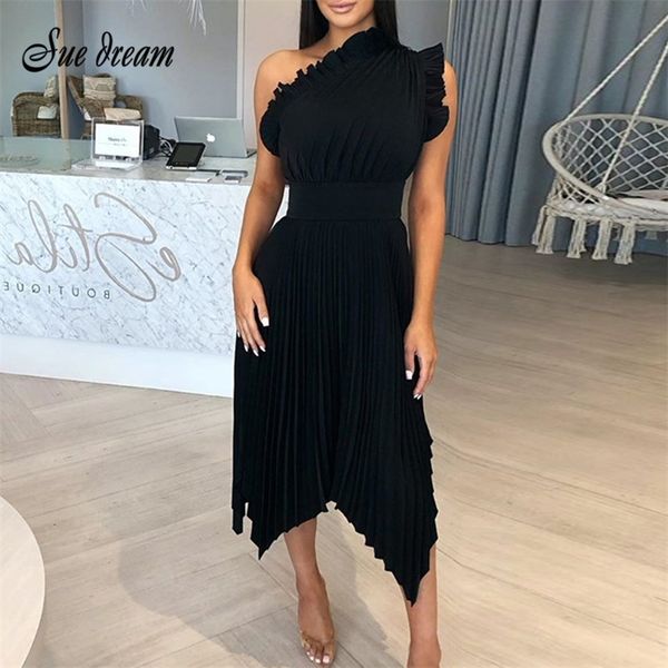 2021 new fashion women ruffle party pleated dress one shoulder club dress elegant irregular midi dress vestido 210319, Black;gray
2021 new fashion women ruffle party pleated dress one shoulder club dress elegant irregular midi dress vestido 210319, Black;gray