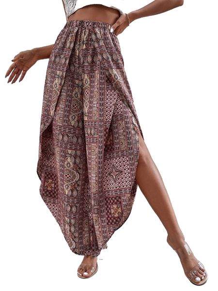 graphic pattern split side wide leg pants j20l#, Black;white
graphic pattern split side wide leg pants j20l#, Black;white