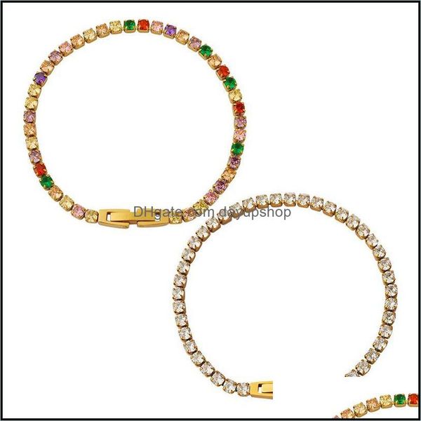 charm bracelets jewelry mricolored zircon stone stainless steel 18k gold tennis chain bracelet for women f dhzsh, Golden;silver
charm bracelets jewelry mricolored zircon stone stainless steel 18k gold tennis chain bracelet for women f dhzsh, Golden;silver