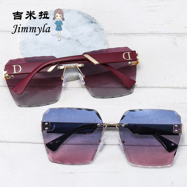 new personalized wave cut edge women's sunglasses fashion frameless metal ins glasses d home, White;black
new personalized wave cut edge women's sunglasses fashion frameless metal ins glasses d home, White;black