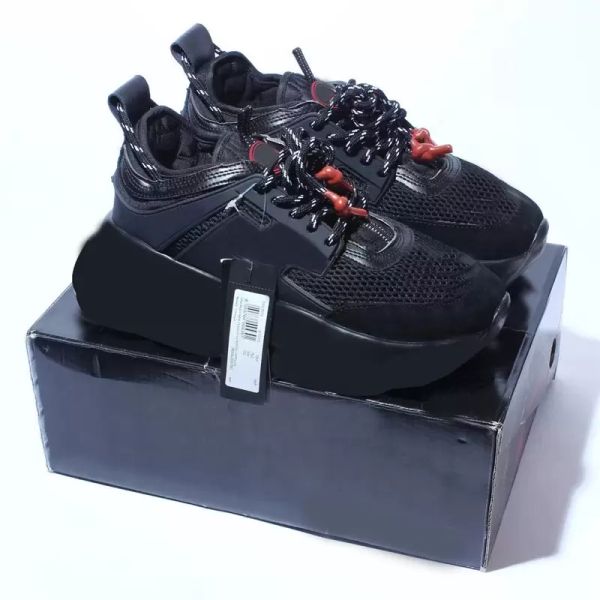 designer sneakers chain reaction casual shoes men women calfskin leather suede trainers brand classic platform runner shoe, Black
designer sneakers chain reaction casual shoes men women calfskin leather suede trainers brand classic platform runner shoe, Black