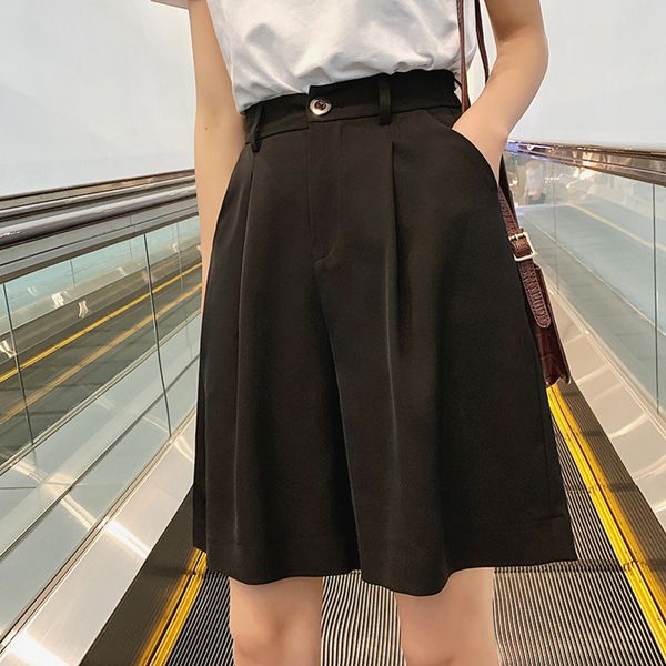 solid s plus size women summer female stretch knee length blaze short loose trousers ol office pantacourt y200512, White;black
solid s plus size women summer female stretch knee length blaze short loose trousers ol office pantacourt y200512, White;black