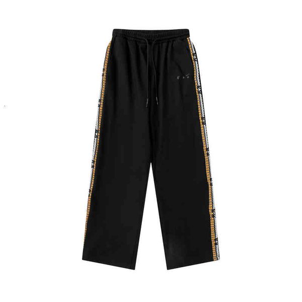 men's shorts autumn winter off classic square webbing casual pants for men and women, White;black
men's shorts autumn winter off classic square webbing casual pants for men and women, White;black