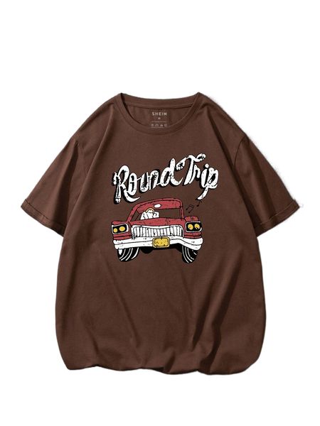 men car & letter graphic tee 10z3#, White;black
men car & letter graphic tee 10z3#, White;black