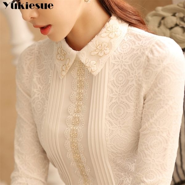 plus size women white lace blouse shirt womens and blouses long sleeve thick warm winter women shirts elegant blusas 210308
plus size women white lace blouse shirt womens and blouses long sleeve thick warm winter women shirts elegant blusas 210308