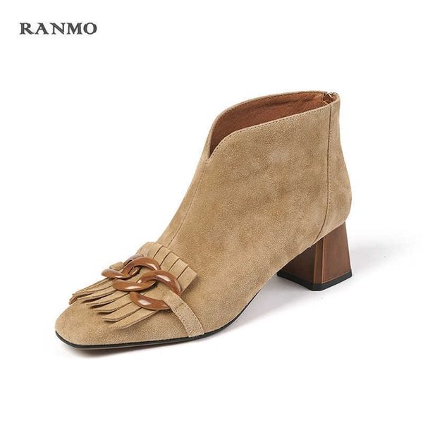 ladies sheep suede fringe ankle boots zip chunky high heel square toe chain tassel boots fashion women winter boots shoes 210911, Black
ladies sheep suede fringe ankle boots zip chunky high heel square toe chain tassel boots fashion women winter boots shoes 210911, Black