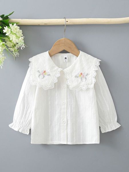 toddler girls flower embroidered sailor collar flounce sleeve blouse she, White;black
toddler girls flower embroidered sailor collar flounce sleeve blouse she, White;black
