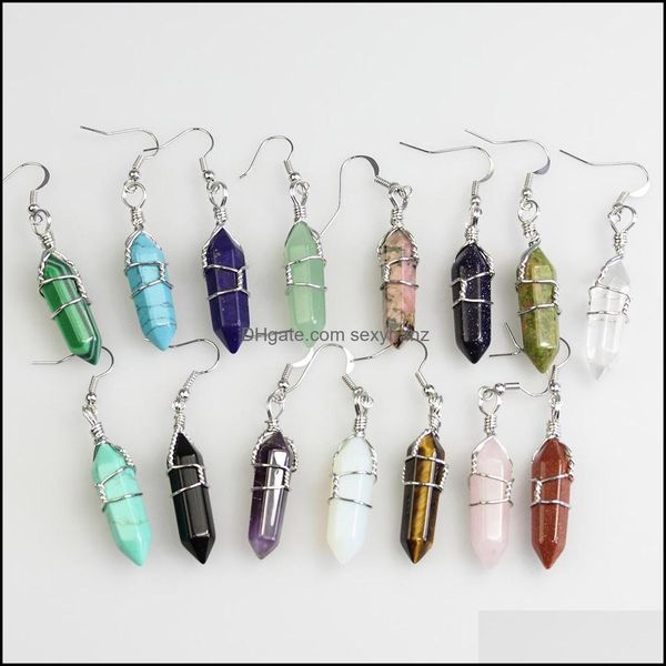 dangle chandelier earrings jewelry fashion wire wrap hexagon prism natural stone drop rose quartz healing crystal ea dhnxs, Silver
dangle chandelier earrings jewelry fashion wire wrap hexagon prism natural stone drop rose quartz healing crystal ea dhnxs, Silver