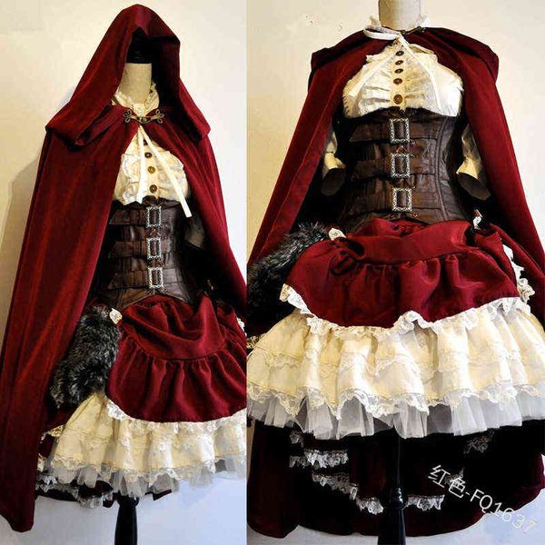 women vintage medieval gothic halloween dress christmas cosplay come dresses tunic lolita mini vintage hoodie cloak l220714, Black;red
women vintage medieval gothic halloween dress christmas cosplay come dresses tunic lolita mini vintage hoodie cloak l220714, Black;red
