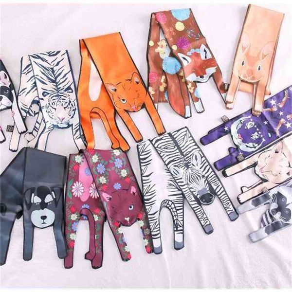on- 2020 design silk scarf 3d animals shape cat tiger women bag child headband decoration handbag hair wrist lady tie, Blue;gray
on- 2020 design silk scarf 3d animals shape cat tiger women bag child headband decoration handbag hair wrist lady tie, Blue;gray