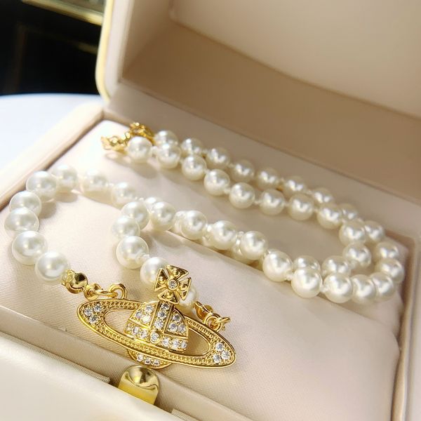 designer diamond pearl necklace fashion western queen mother planet clavicle chain bracelet birthday gift jewelry, Silver
designer diamond pearl necklace fashion western queen mother planet clavicle chain bracelet birthday gift jewelry, Silver