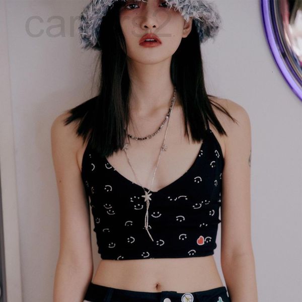 women's tanks & camis designer 22 spring and summer new minority design cute smiling face backless beautiful back strap short suspender, White
women's tanks & camis designer 22 spring and summer new minority design cute smiling face backless beautiful back strap short suspender, White
