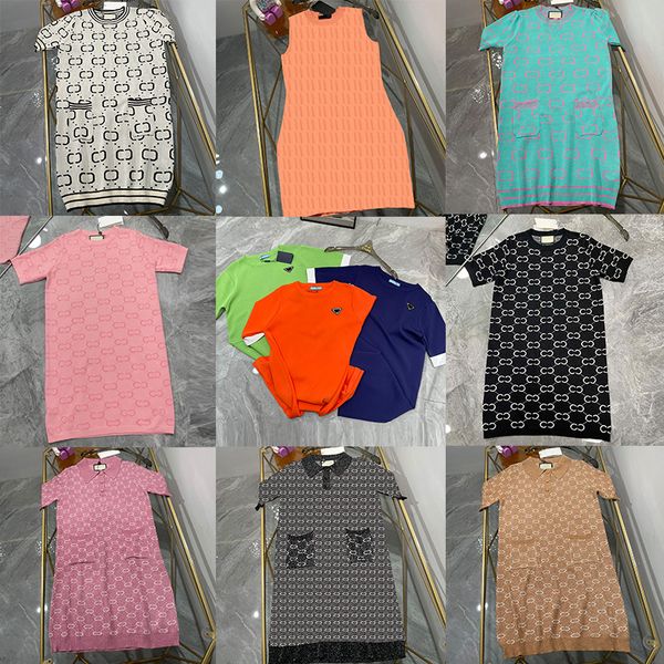 summer designer knitted dresses collection letter jacquard knit dress soft slim breathable polo collar skirts for women, Black;gray
summer designer knitted dresses collection letter jacquard knit dress soft slim breathable polo collar skirts for women, Black;gray