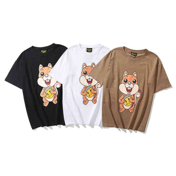 men's t-shirts spring and summer smiley face brown squirrel round neck pullover t-shirt batch for men women, White;black
men's t-shirts spring and summer smiley face brown squirrel round neck pullover t-shirt batch for men women, White;black