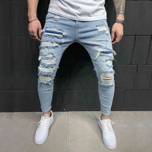 men's jeans korean fashion wear out men's jeans slim straight casual trousers qppt, Blue
men's jeans korean fashion wear out men's jeans slim straight casual trousers qppt, Blue