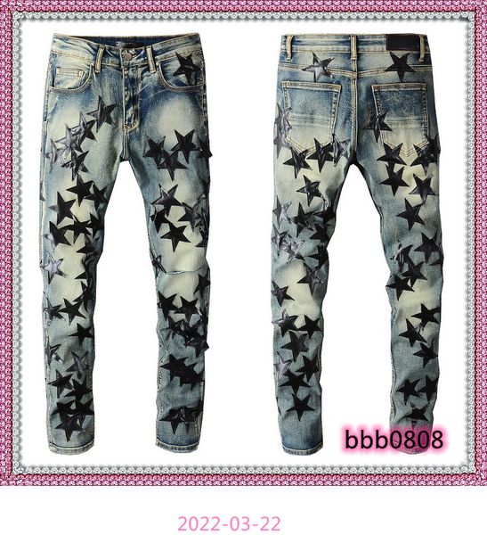 pantalon homme trendy jeans black star pattern patch street motorcycle pants punk denim long hip hop men, Blue
pantalon homme trendy jeans black star pattern patch street motorcycle pants punk denim long hip hop men, Blue