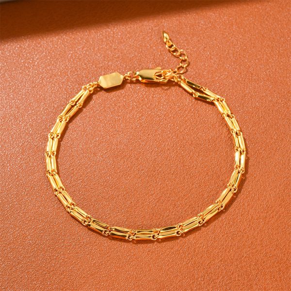 2022 new cut-face double-layer bamboo chain bracelet copper gold-plated female niche design simple fashion all-match jewelry, Black
2022 new cut-face double-layer bamboo chain bracelet copper gold-plated female niche design simple fashion all-match jewelry, Black