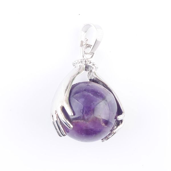 hands palm natural amethyst pendant 16mm round stone beads for necklace both ball healing reiki chakra jewelry dn3147, Silver
hands palm natural amethyst pendant 16mm round stone beads for necklace both ball healing reiki chakra jewelry dn3147, Silver
