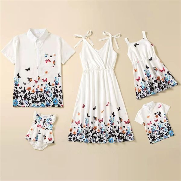 family set butterflies print mother daughter matching dresses short sleeve father son blouses tank mom baby mommy and me clothes 220531, Blue
family set butterflies print mother daughter matching dresses short sleeve father son blouses tank mom baby mommy and me clothes 220531, Blue