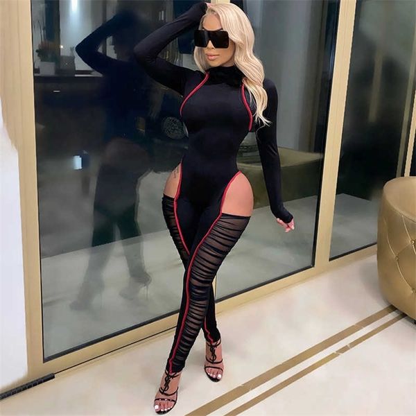 female striped mesh patchwork jumpsuits fashion womens hollow out stacked long pants skinny rompers club outfits dropship 210709, Black;white
female striped mesh patchwork jumpsuits fashion womens hollow out stacked long pants skinny rompers club outfits dropship 210709, Black;white